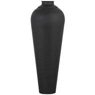 Medium Matt Black Hammered Vase with Lid