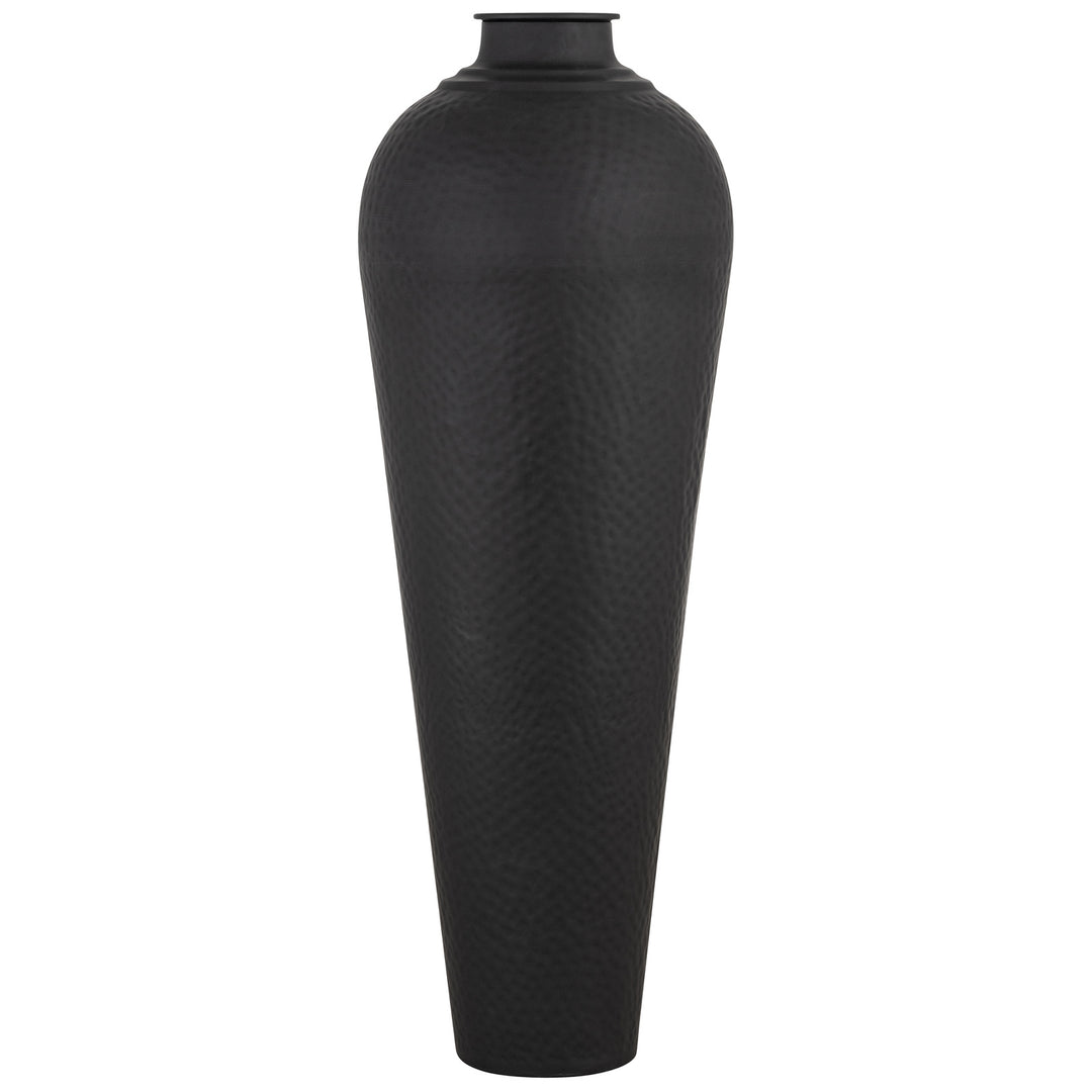 Matt-Black-Large-Hammered-Vase-With-Lid