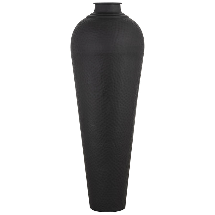 Matt-Black-Large-Hammered-Vase-With-Lid