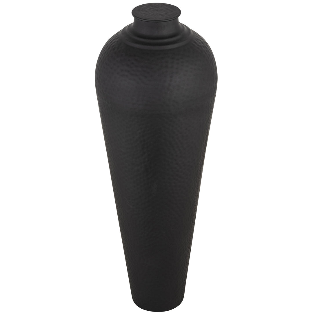 Matt-Black-Large-Hammered-Vase-With-Lid