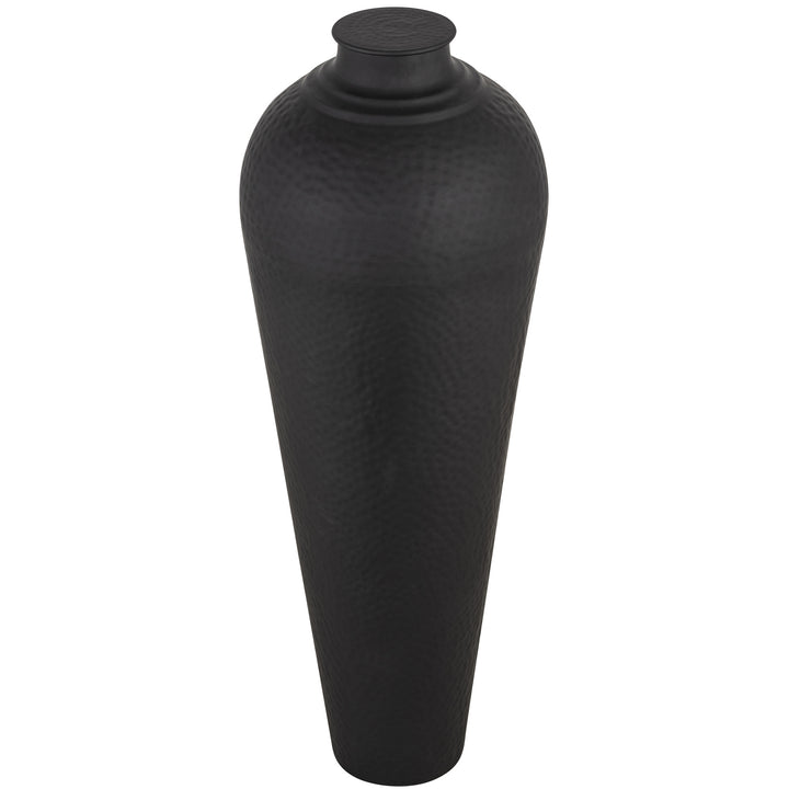 Matt-Black-Large-Hammered-Vase-With-Lid