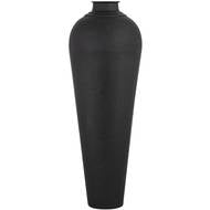Large Matt Black Hammered Vase with Lid