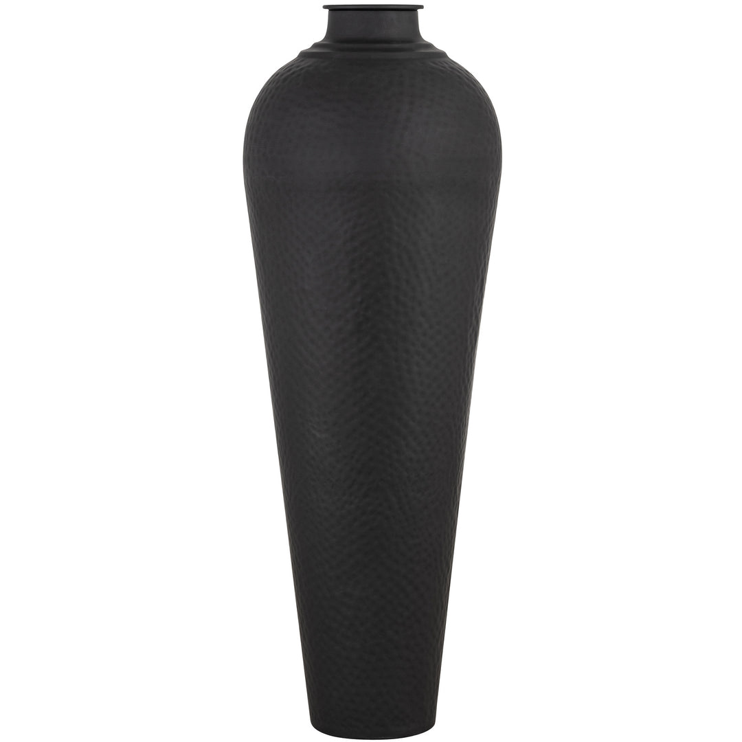 Matt-Black-Large-Hammered-Vase-With-Lid