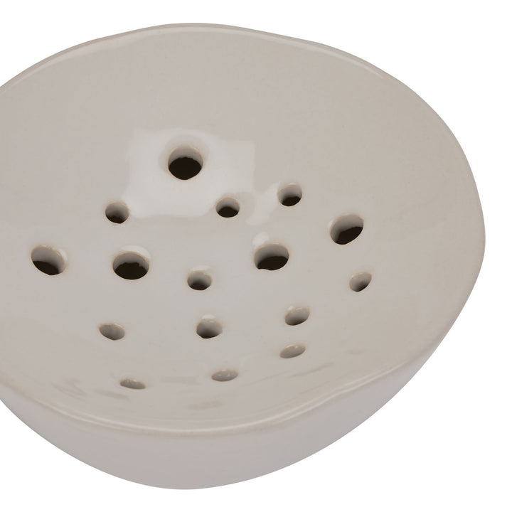 Effortless Floral Design: Off White Ceramic Flower Frog