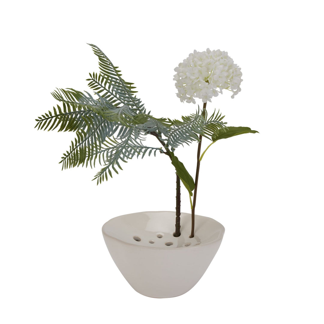 Effortless Floral Design: Off White Ceramic Flower Frog