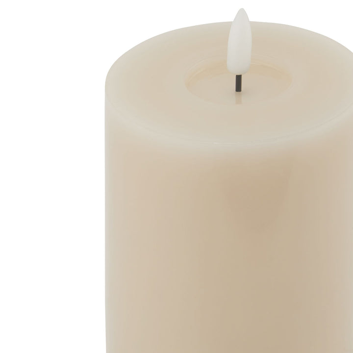 Luxe Collection Melt Effect 3.5 x 9 Taupe LED Wax Candle