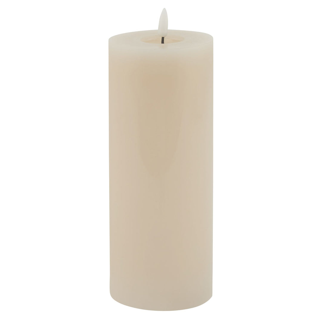Luxe Collection Melt Effect 3.5 x 9 Taupe LED Wax Candle