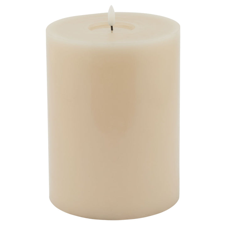 Luxe Collection Melt Effect 6 x 8 Taupe LED Wax Candle