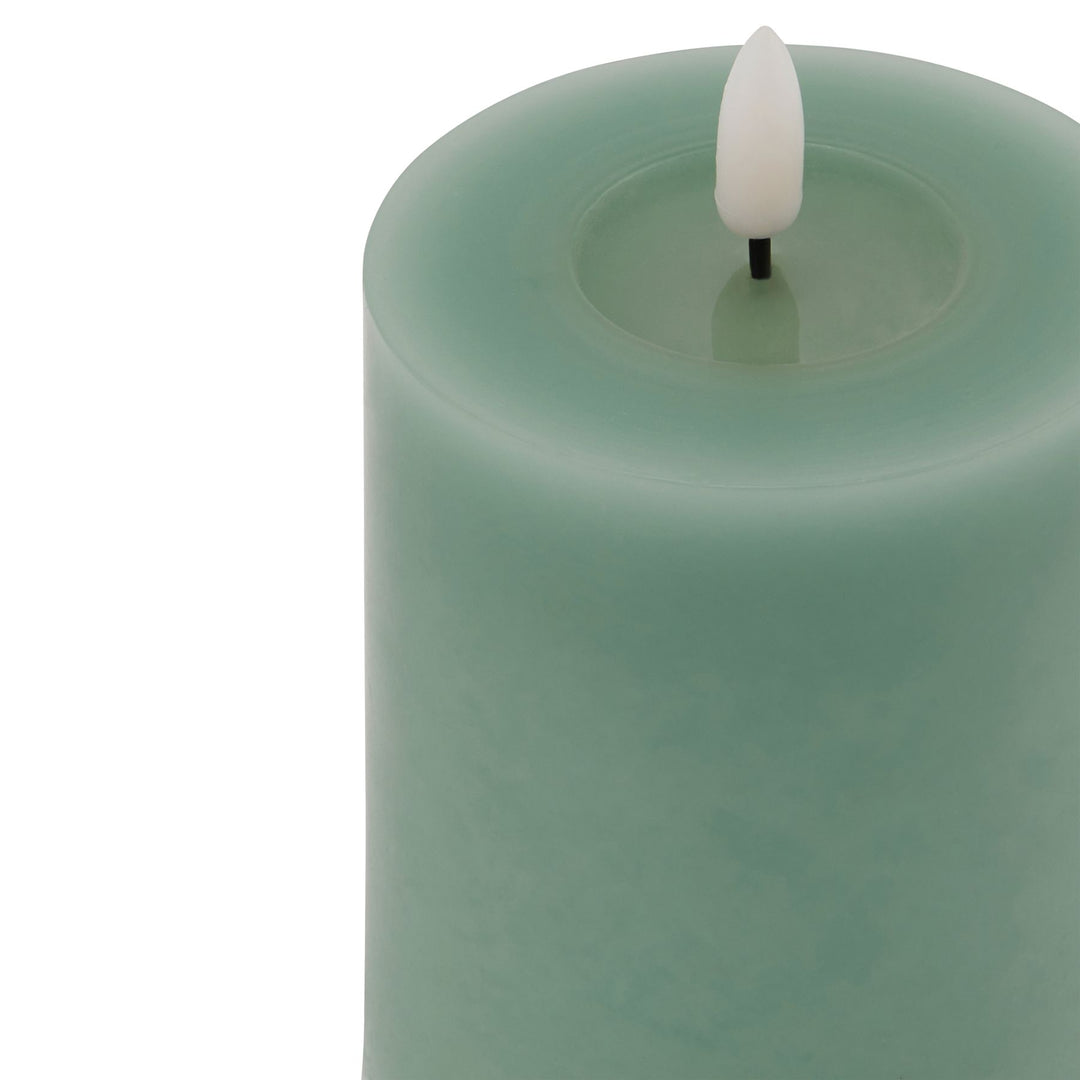Luxe Collection Melt Effect 3 x 4 Sage LED Wax Candle