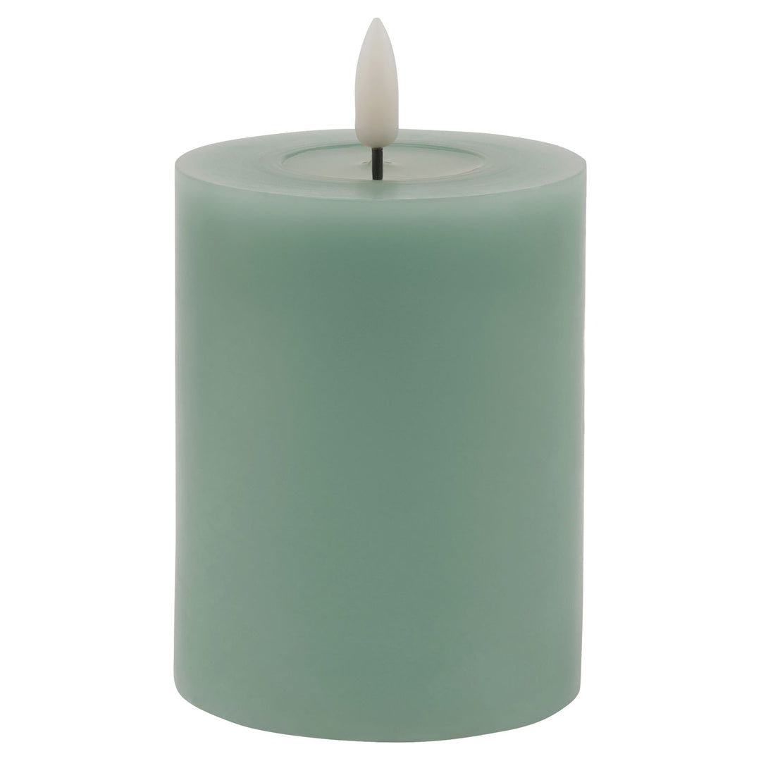 Luxe Collection Melt Effect 3 x 4 Sage LED Wax Candle