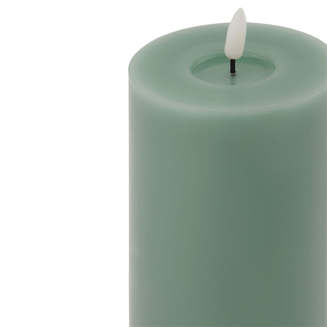 Luxe Collection Melt Effect 3.5 x 9 Sage LED Wax Candle