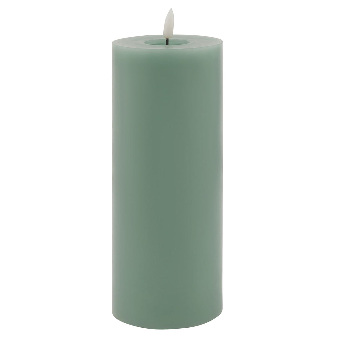 Luxe Collection Melt Effect 3.5 x 9 Sage LED Wax Candle