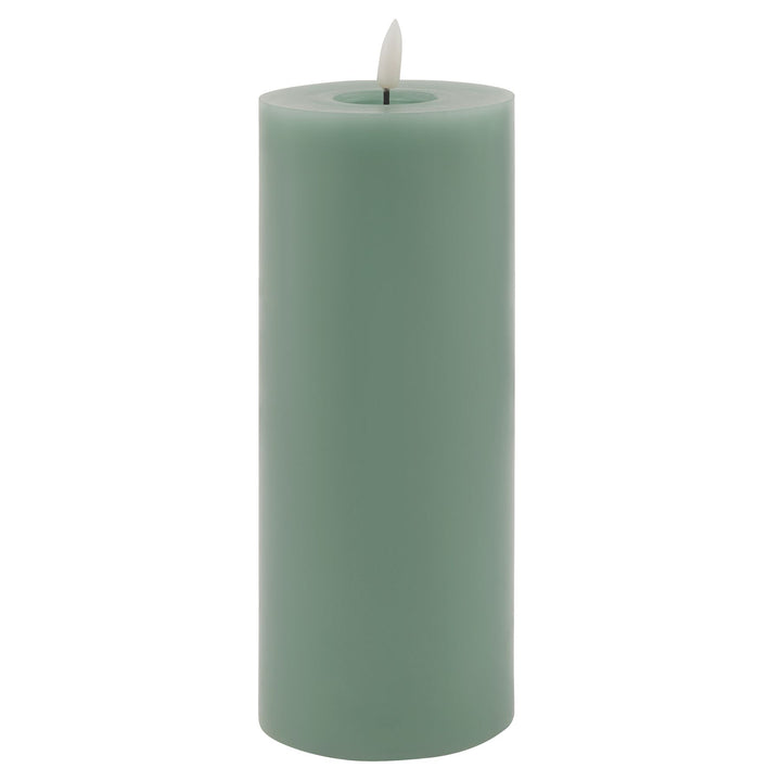 Luxe Collection Melt Effect 3.5 x 9 Sage LED Wax Candle