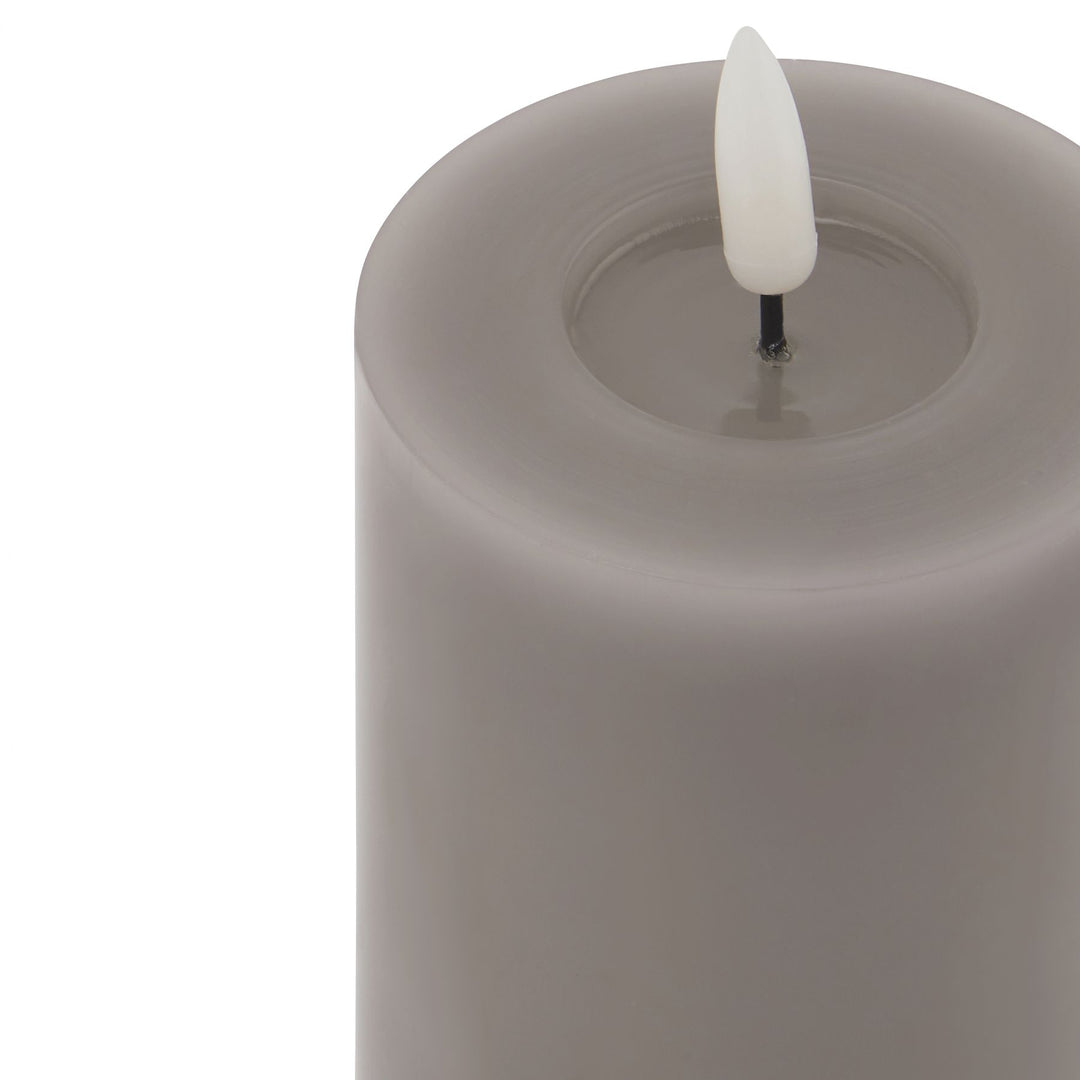 Luxe Collection Melt Effect 3 x 4 Grey LED Wax Candle