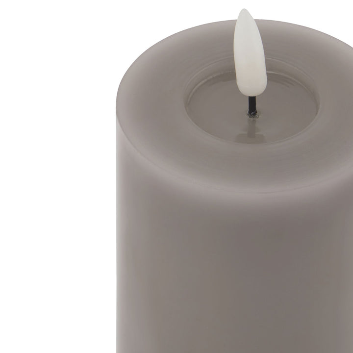 Luxe Collection Melt Effect 3 x 4 Grey LED Wax Candle