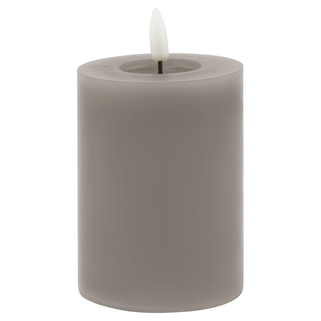 Luxe Collection Melt Effect 3 x 4 Grey LED Wax Candle