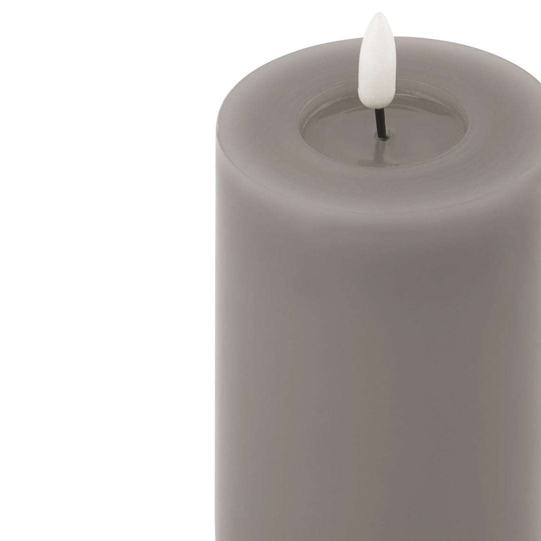 Luxe Collection Melt Effect 3 x 6 Grey LED Wax Candle