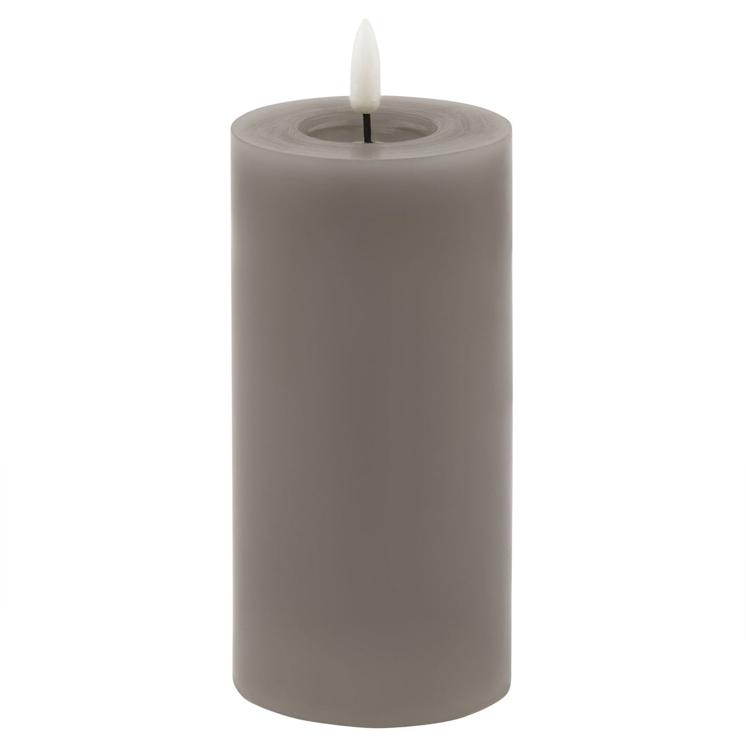 Luxe Collection Melt Effect 3 x 6 Grey LED Wax Candle