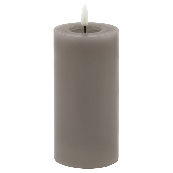 Luxe Collection Melt Effect 3 x 6 Grey LED Wax Candle