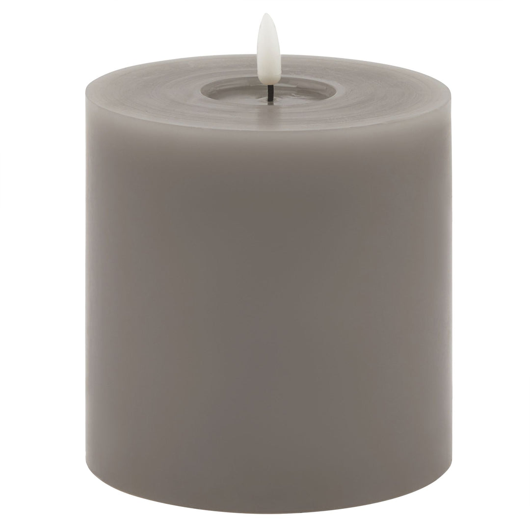 Luxe Collection Melt Effect 5 x 5 Grey LED Wax Candle