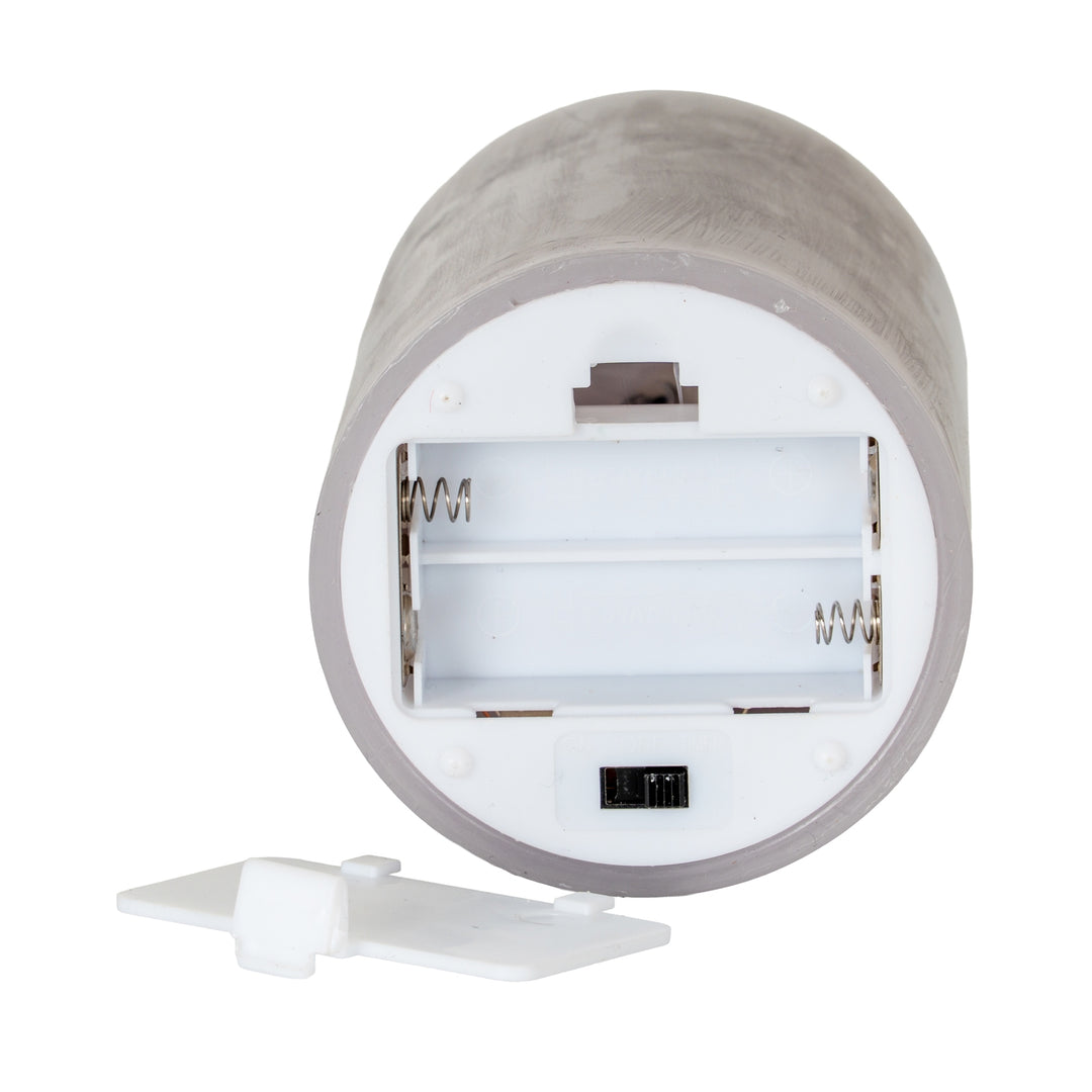 Luxe Collection Melt Effect 6 x 12 Grey LED Wax Candle