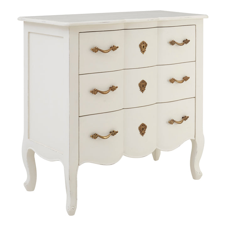 Loire Chest in White Finish with 3 Drawers
