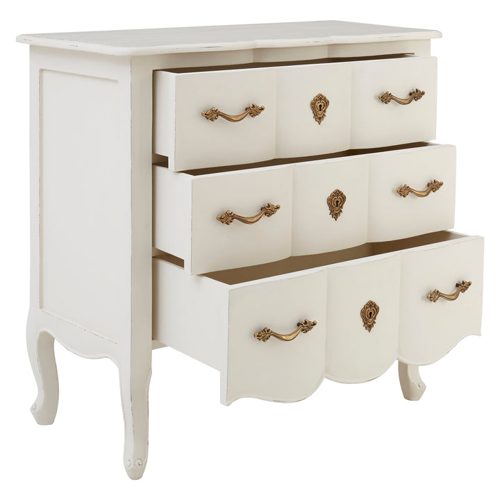 Loire Chest in White Finish with 3 Drawers