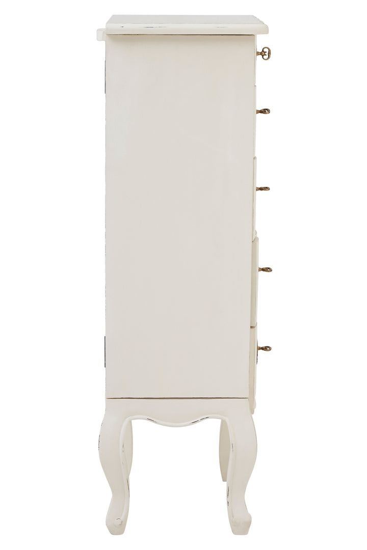 Loire Small Chest in White with 5 Drawers