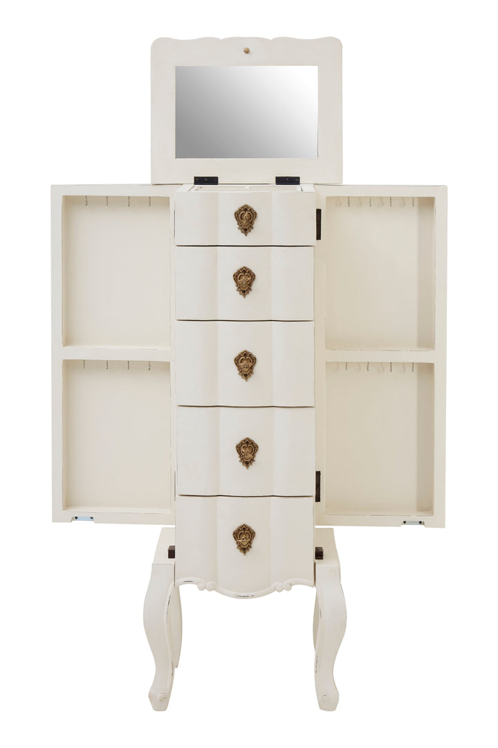 Loire Small Chest in White with 5 Drawers