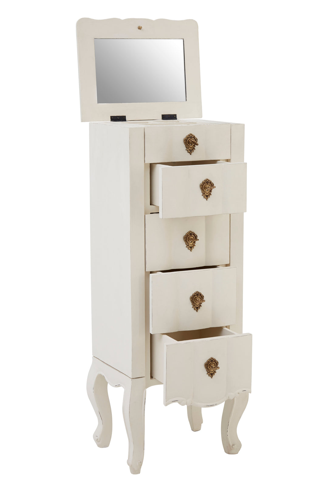 Loire Small Chest in White with 5 Drawers