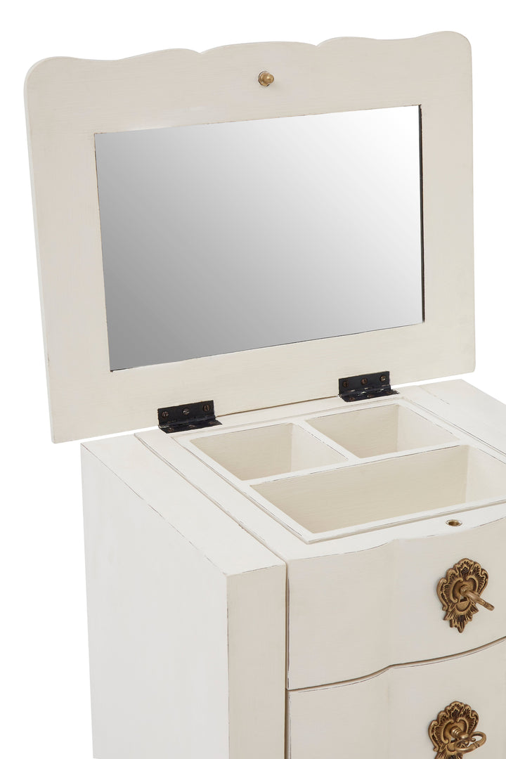 Loire Small Chest in White with 5 Drawers