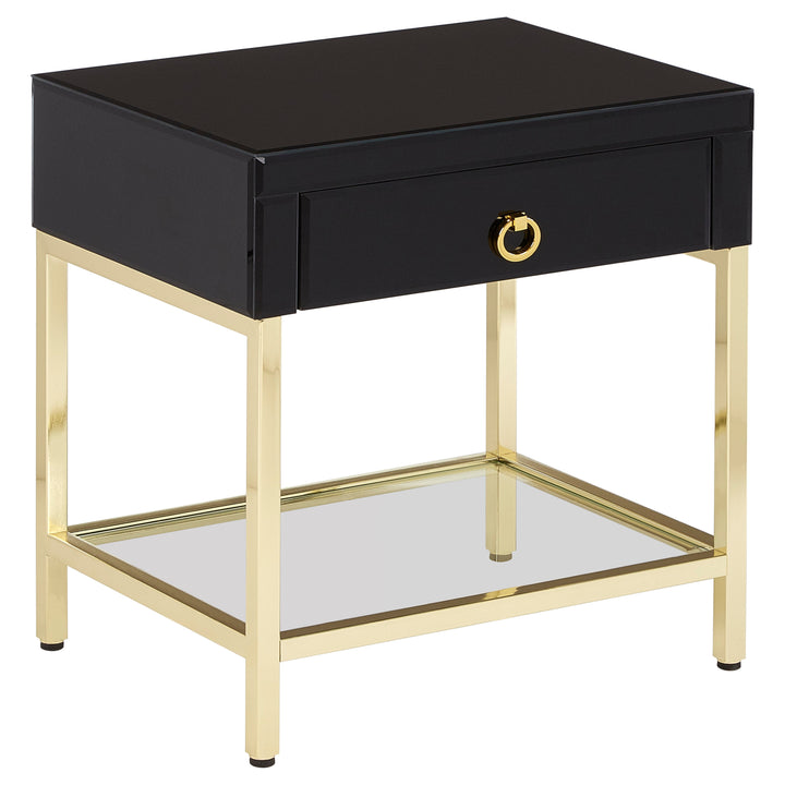 Kensington Townhouse Side Table in Black and Gold Finish