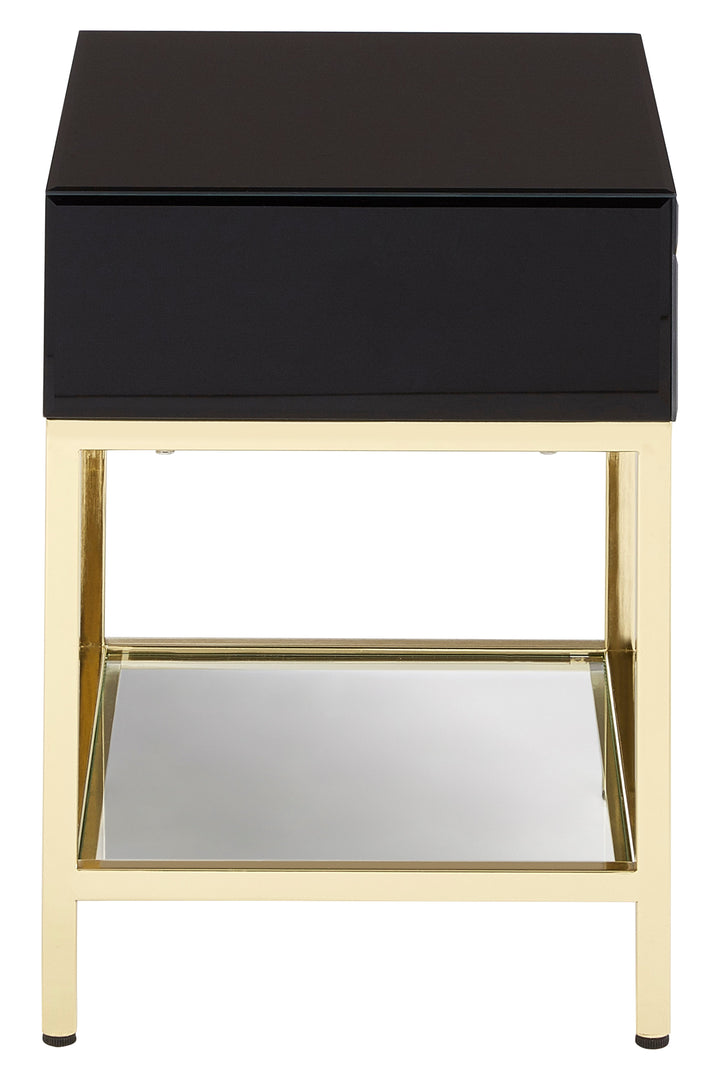 Kensington Townhouse Side Table in Black and Gold Finish