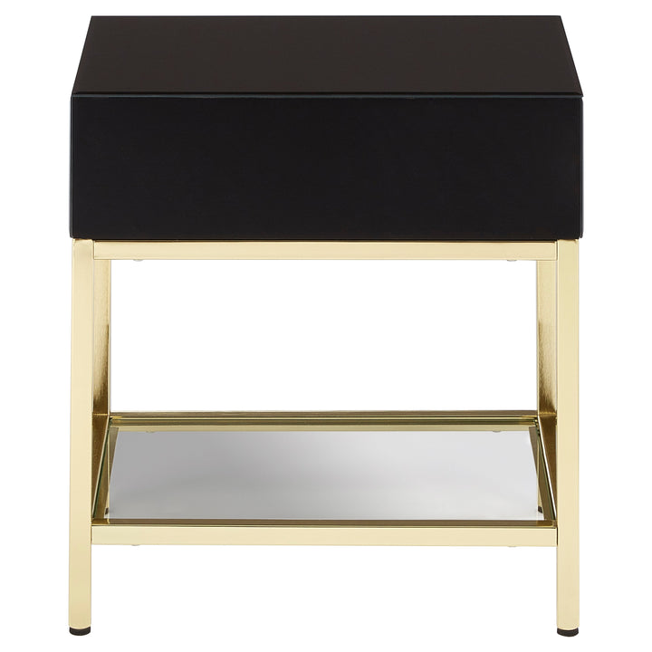 Kensington Townhouse Side Table in Black and Gold Finish