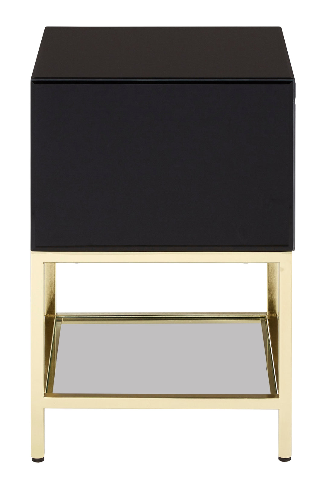 Kensington Townhouse Side Table in Black Finish with 2 Drawers