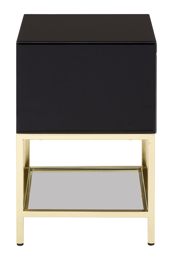 Kensington Townhouse Side Table in Black Finish with 2 Drawers