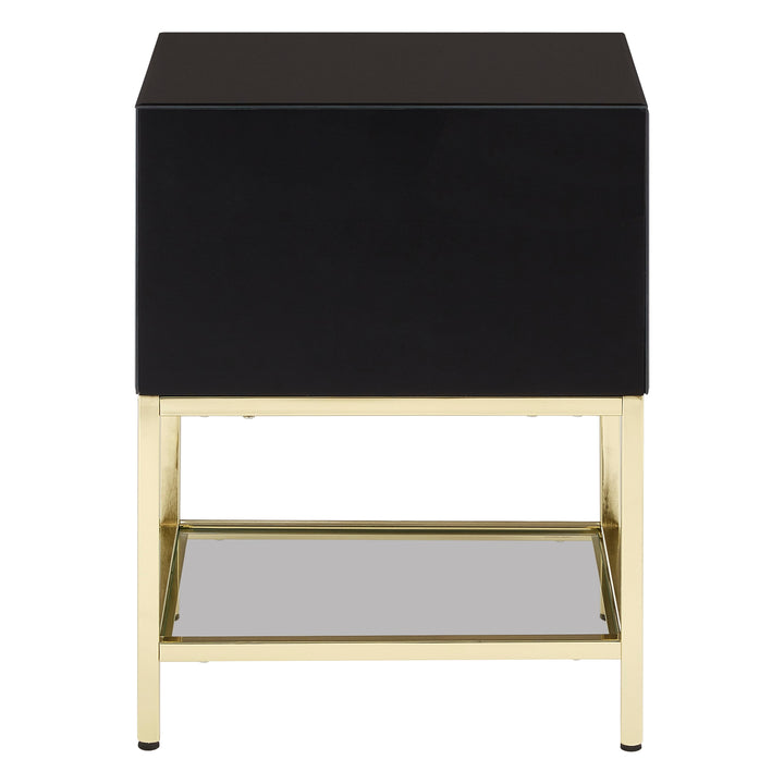 Kensington Townhouse Side Table in Black Finish with 2 Drawers