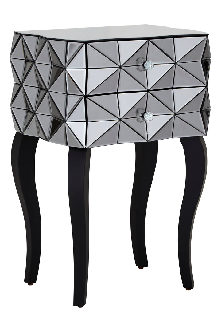 Soho Bedside Table with 2 Drawers in 3D Effect Finish