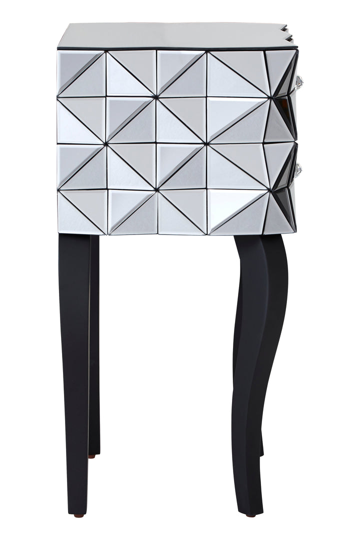 Soho Bedside Table with 2 Drawers in 3D Effect Finish