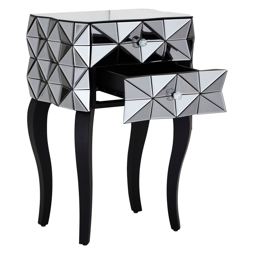 Soho Bedside Table with 2 Drawers in 3D Effect Finish