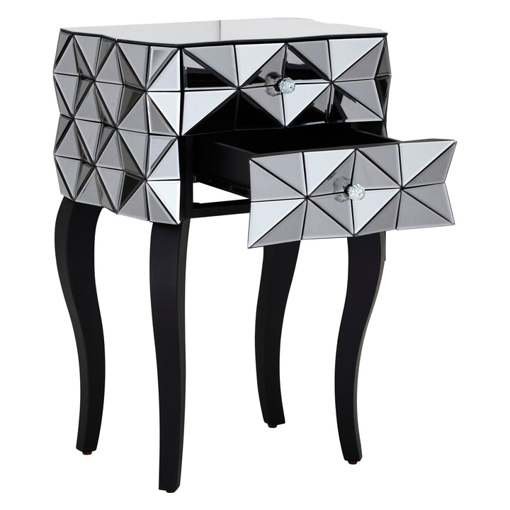Soho Bedside Table with 2 Drawers in 3D Effect Finish