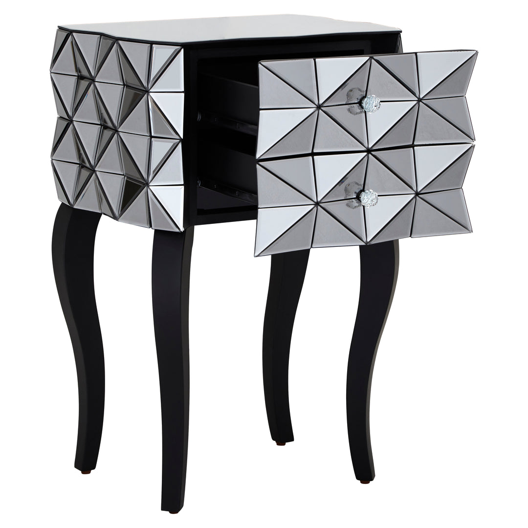 Soho Bedside Table with 2 Drawers in 3D Effect Finish