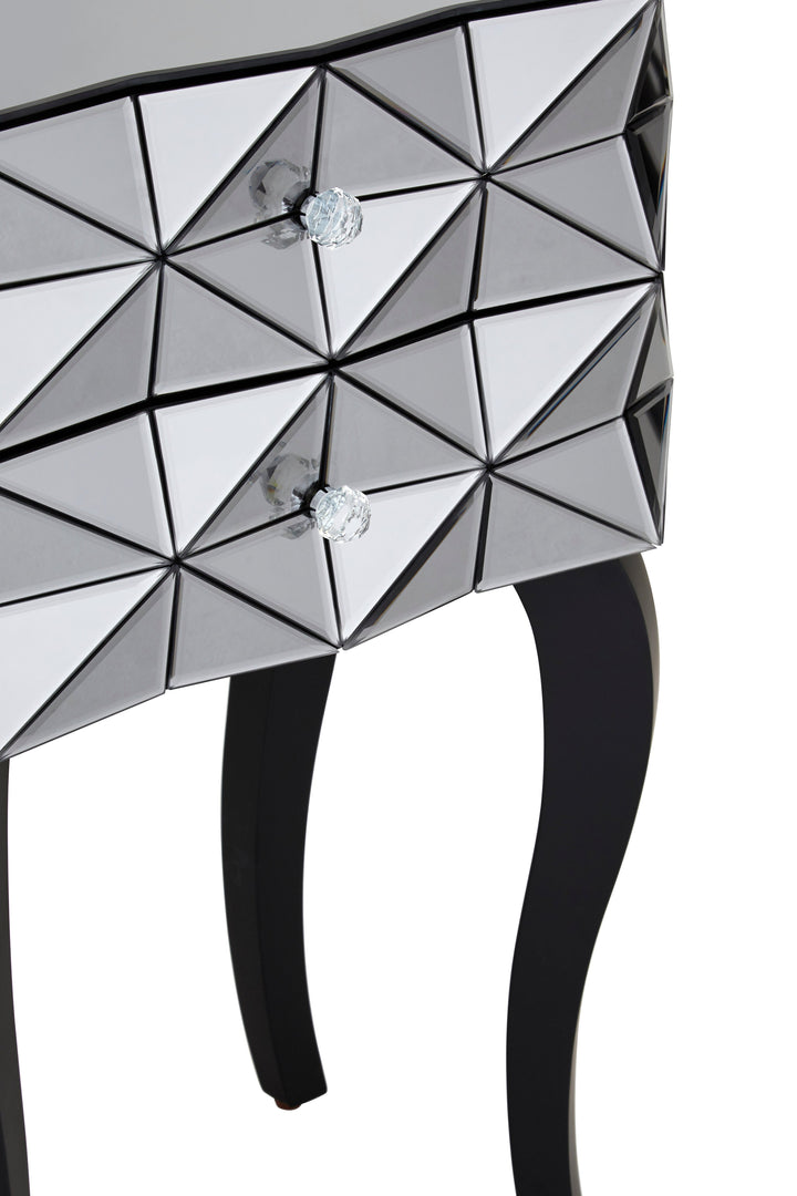 Soho Bedside Table with 2 Drawers in 3D Effect Finish