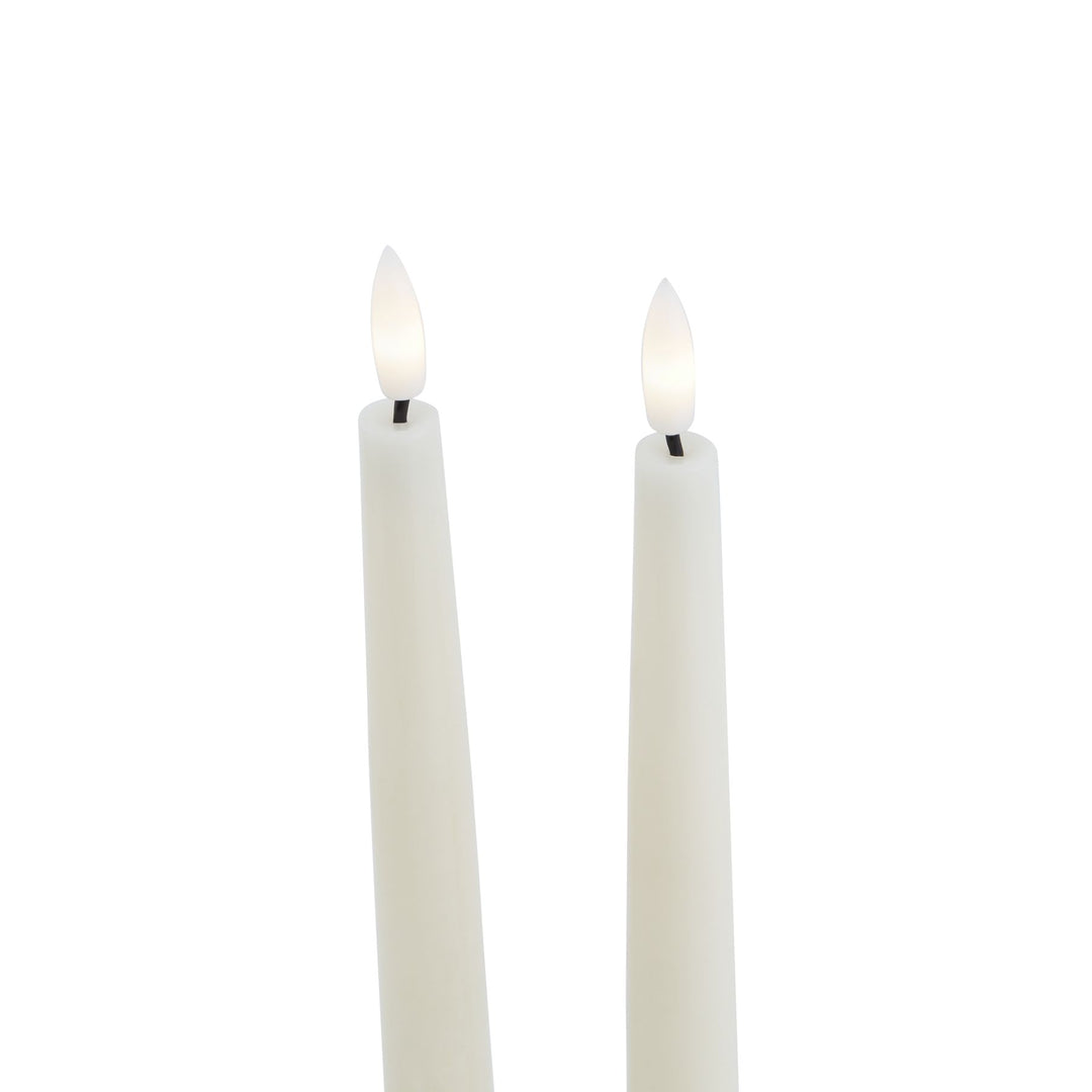 Luxe Collection Set of 2 Taupe LED Wax Dinner Candles