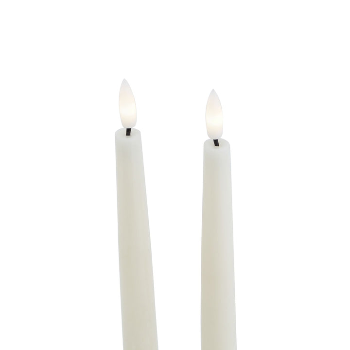 Luxe Collection Set of 2 Taupe LED Wax Dinner Candles