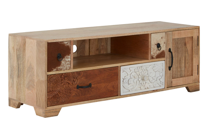 Marwar Media Unit in Mango Wood Finish