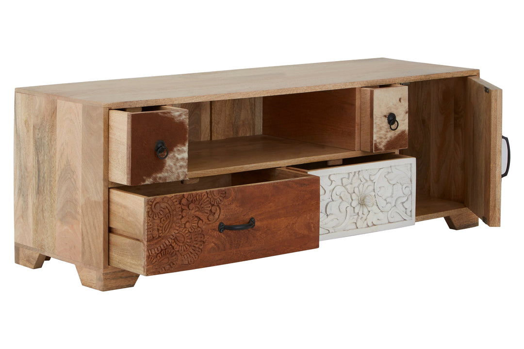 Marwar Media Unit in Mango Wood Finish