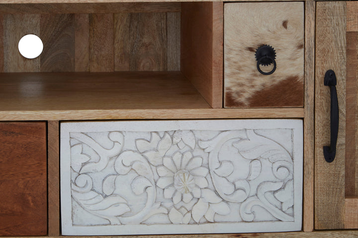 Marwar Media Unit in Mango Wood Finish