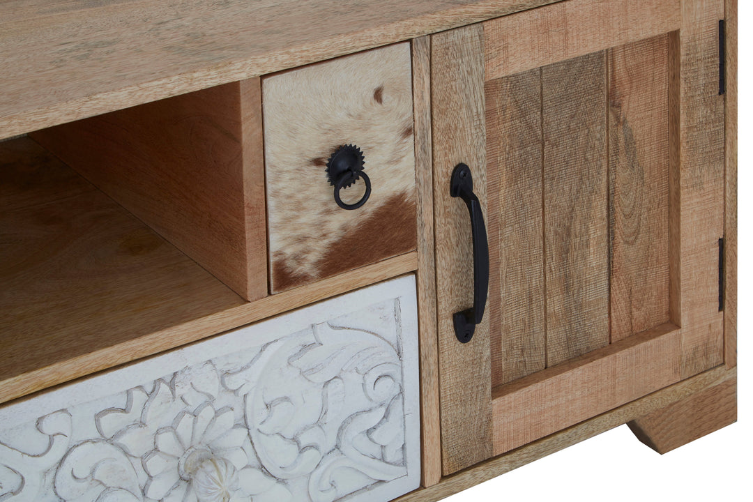 Marwar Media Unit in Mango Wood Finish