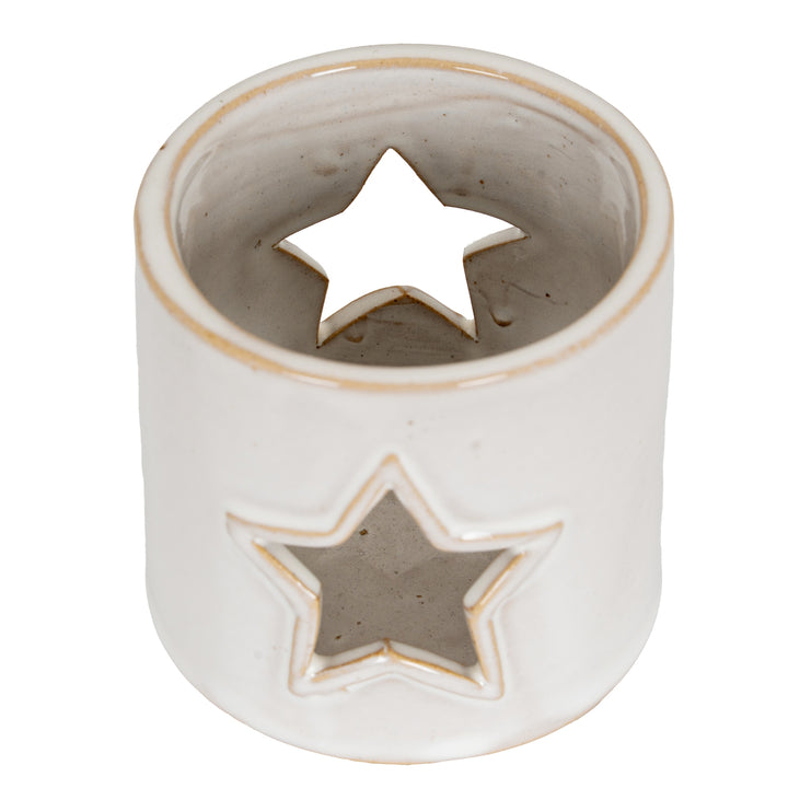 White-Ceramic-Star-Cut-Out-Tealight-Holder